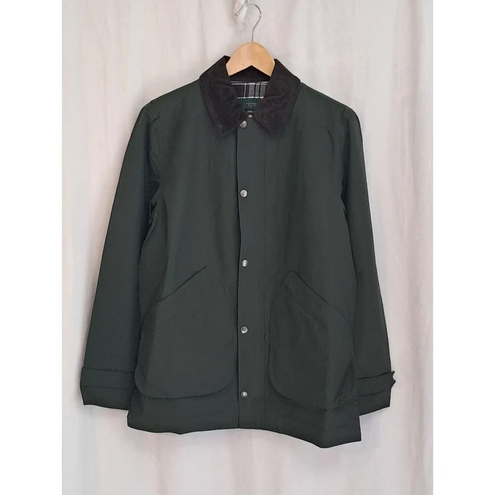 J.Crew 60/40 Barn Jacket Cotton Blend Dark Green Lightweight CK979 Size S NWT
